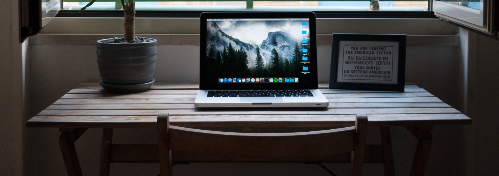 Laptop on a desk